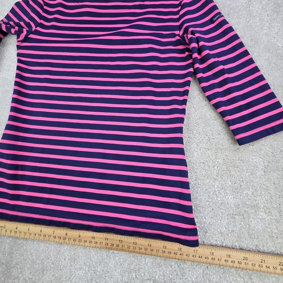 Saint James‎ Navy Pink Stripe Boat Neck 3/4 Sleeve Top Women's Size US 6 - Picture 7 of 9